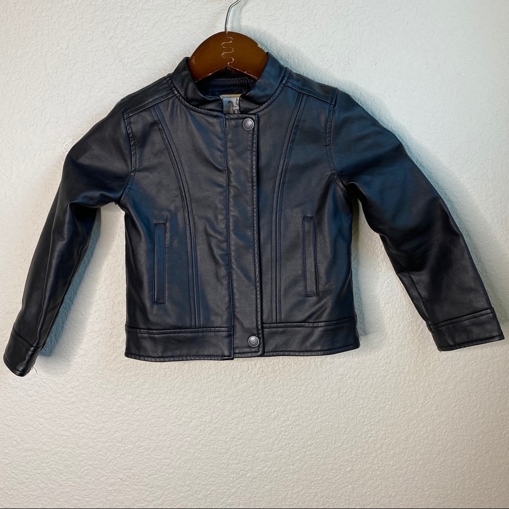 Gymboree little girls black leather jacket